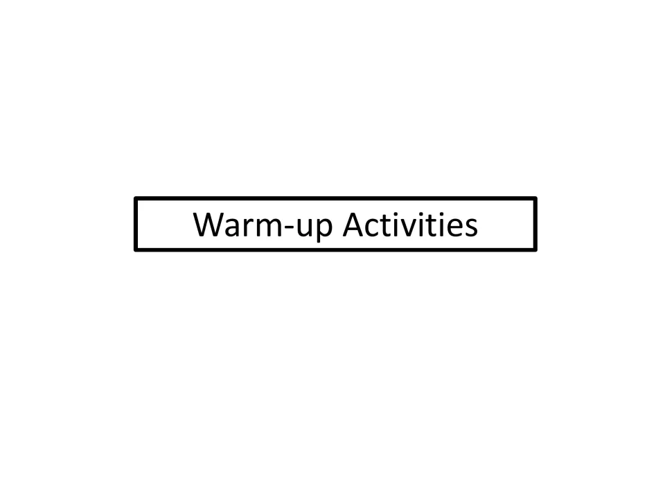 Warm-up Activities section title introducing the opening chart activity on the three economic systems