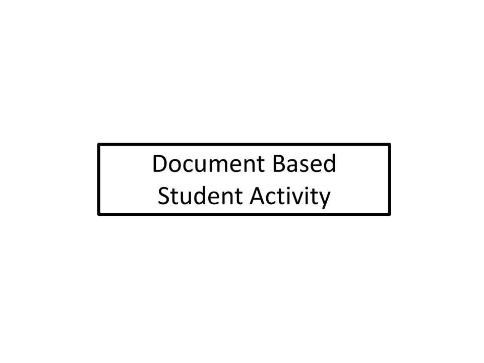 Document Based Student Activity section title introducing the primary source reading work