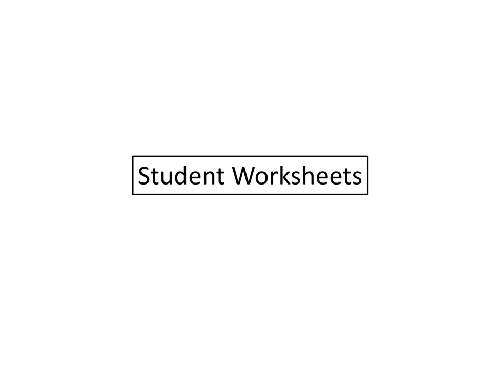 Student Worksheets divider introduces the unemployment video questions, organizer, and practice activities