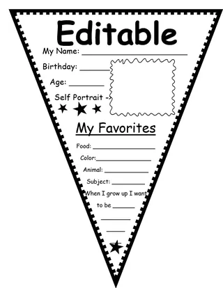 Editable All About Me Pennant – cover