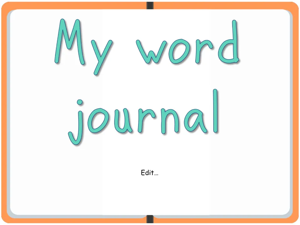 First digital vocabulary journal cover option, titled 'My word journal,' with an 'Edit...' placeholder