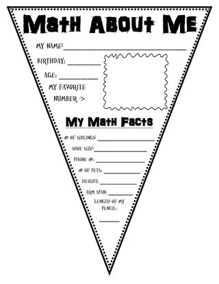 Editable Math About Me Pennant – cover