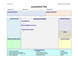 Editable PE Lesson Plan Template – 3 Color Options – preview 1