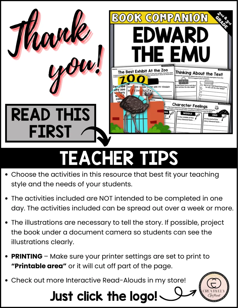 Teacher tips: choose activities to fit your class, spread them over a week and project the book to show its illustrations