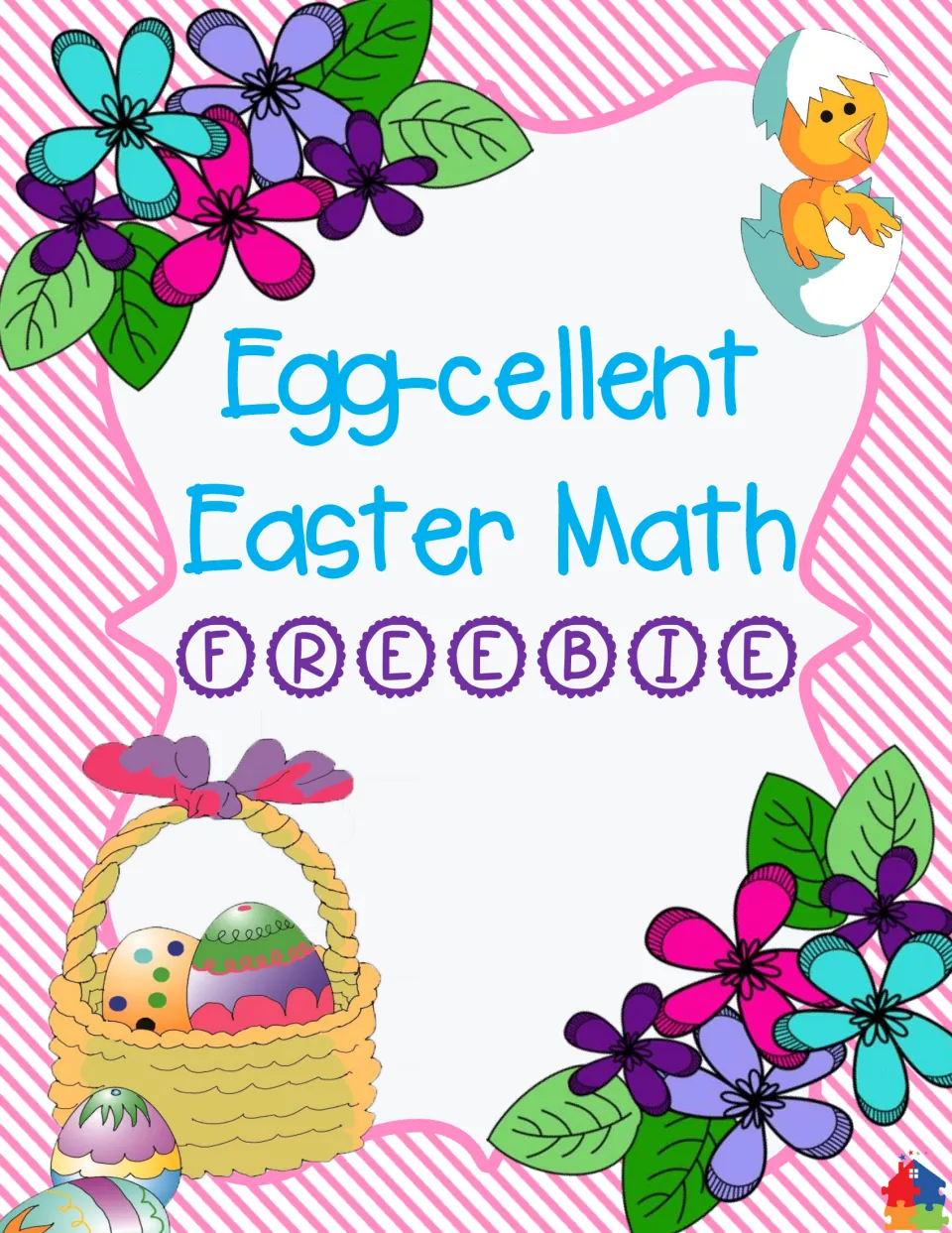 Cover of the Easter math circuit resource, titled “Egg-cellent Easter Math” and labeled “FREEBIE”