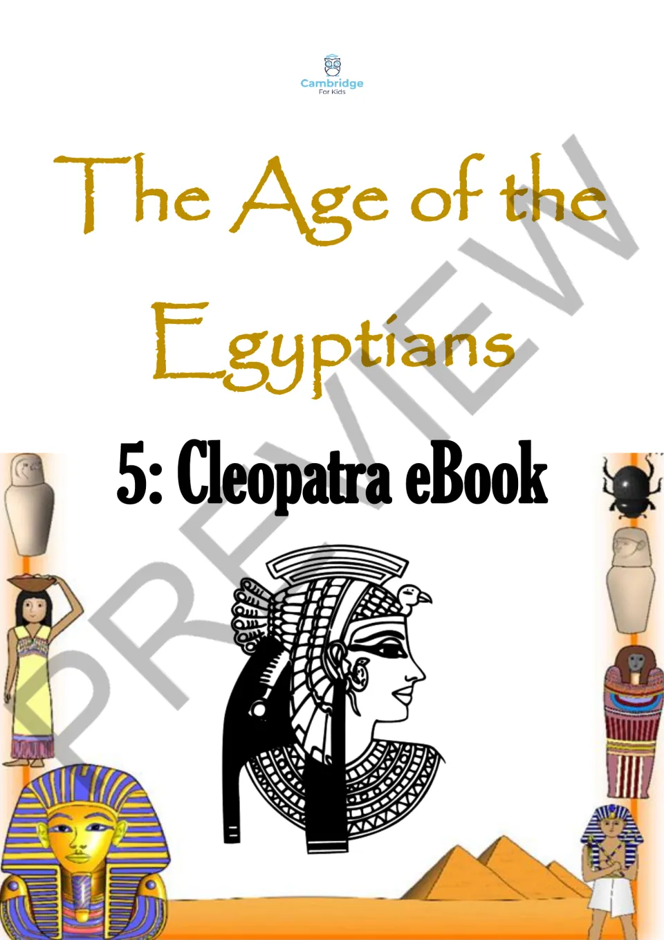 Cleopatra eBook cover identifies episode 5 of The Age of the Egyptians and features a portrait of Cleopatra.