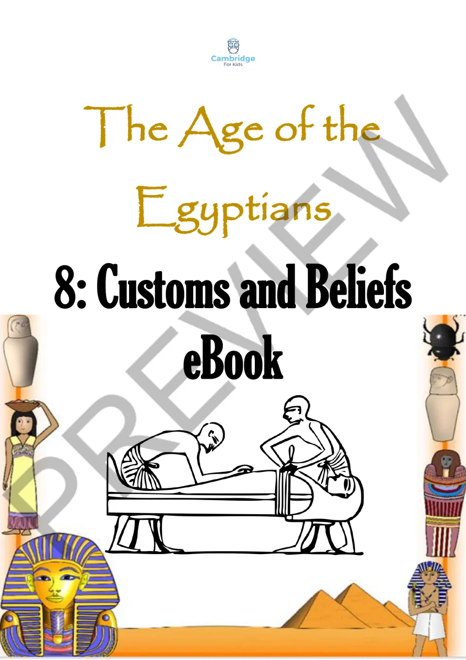 eBook cover for episode 8, Customs and Beliefs, introducing the reading on ancient Egyptian burial customs