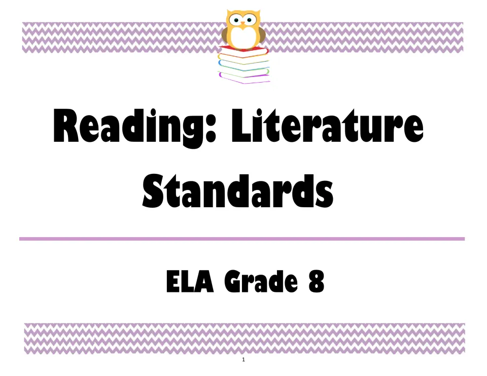 Reading: Literature title page opening the I can poster set, with an owl perched on a stack of colorful books