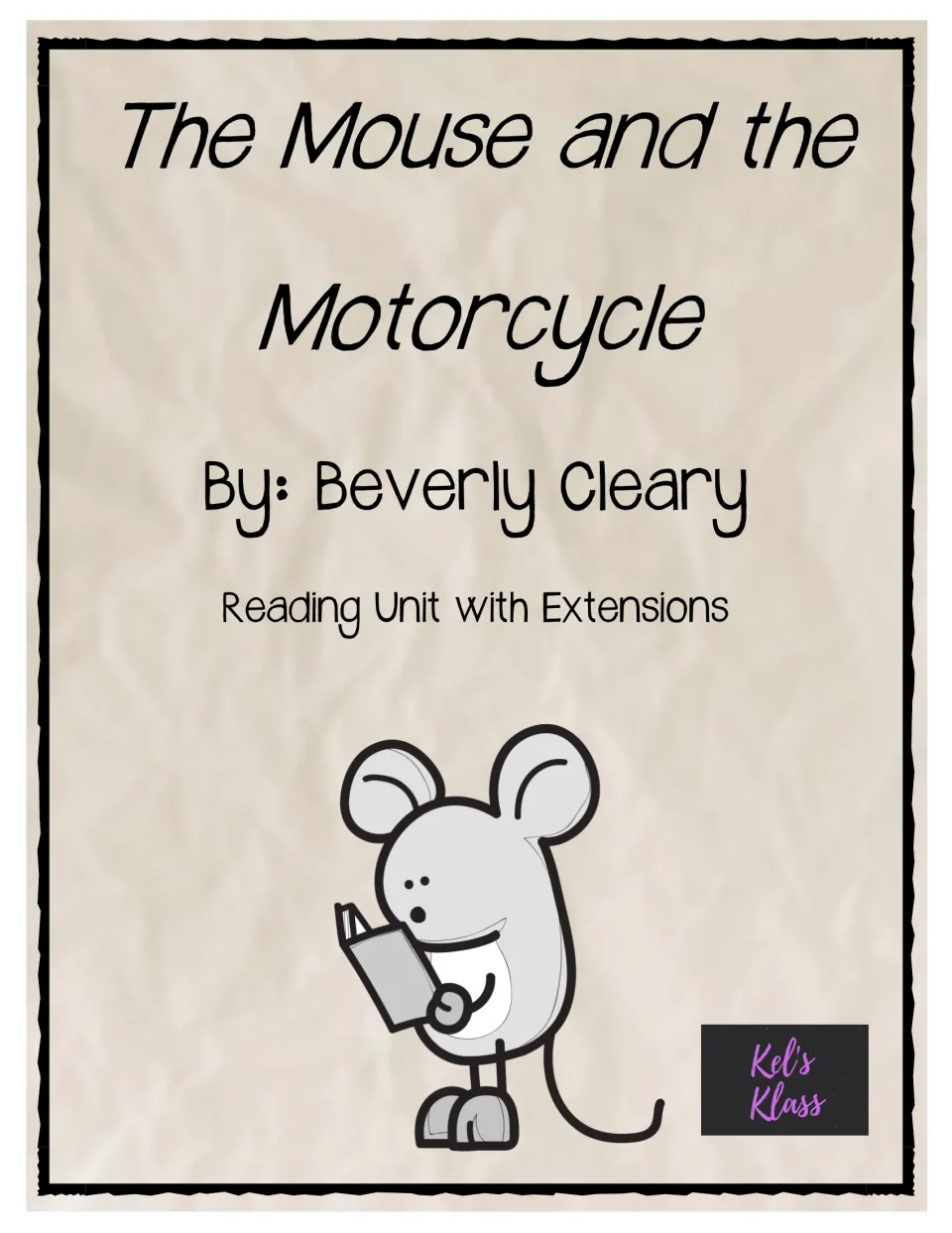 Reading unit cover identifying Beverly Cleary as the novel's author and introducing a unit with extensions
