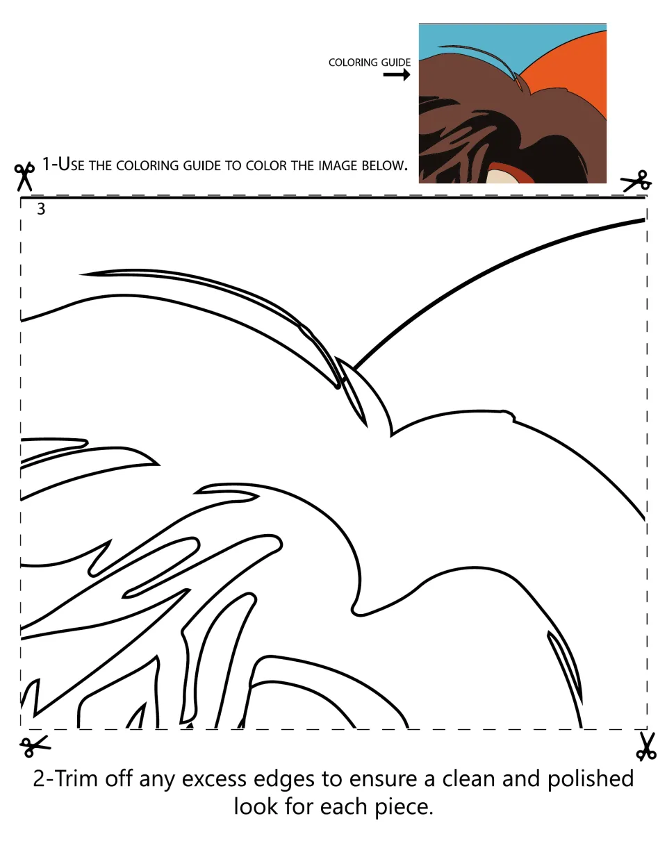 Mural section 3 shows the top of Ellen Ochoa's hair and part of her forehead, with a matching color guide