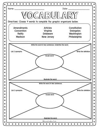 Emergency Sub Plans for 5th-7th Grade Social Studies: On the Constitution – sample page 2