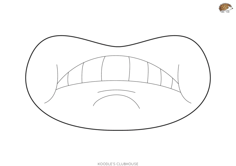 Angry mouth mask template: students color and cut out a mouth with clenched, gritted teeth