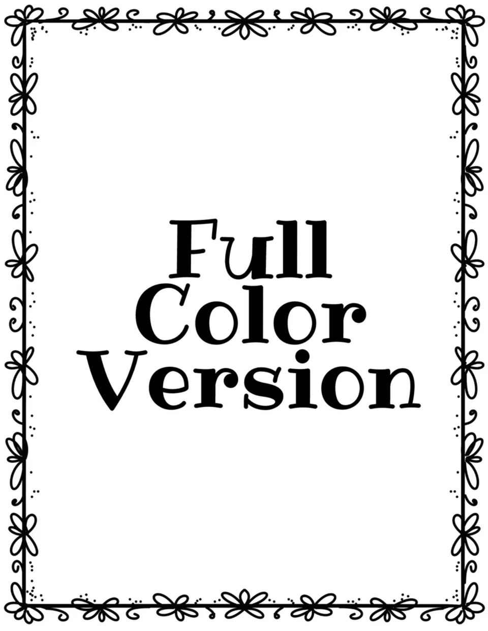 Section divider labeled 'Full Color Version' introduces the color edition of the crayon feelings social story