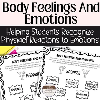 Emotions And Body Reactions Coloring Worksheet For Elementary Kids – cover