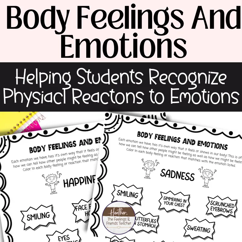 Emotions And Body Reactions Coloring Worksheet For Elementary Kids – cover