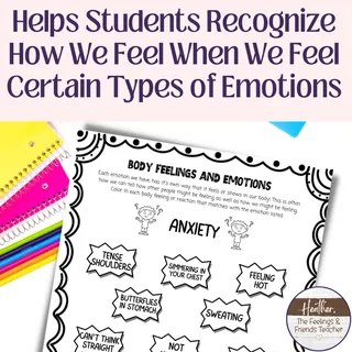 Emotions And Body Reactions Coloring Worksheet For Elementary Kids – sample page 3