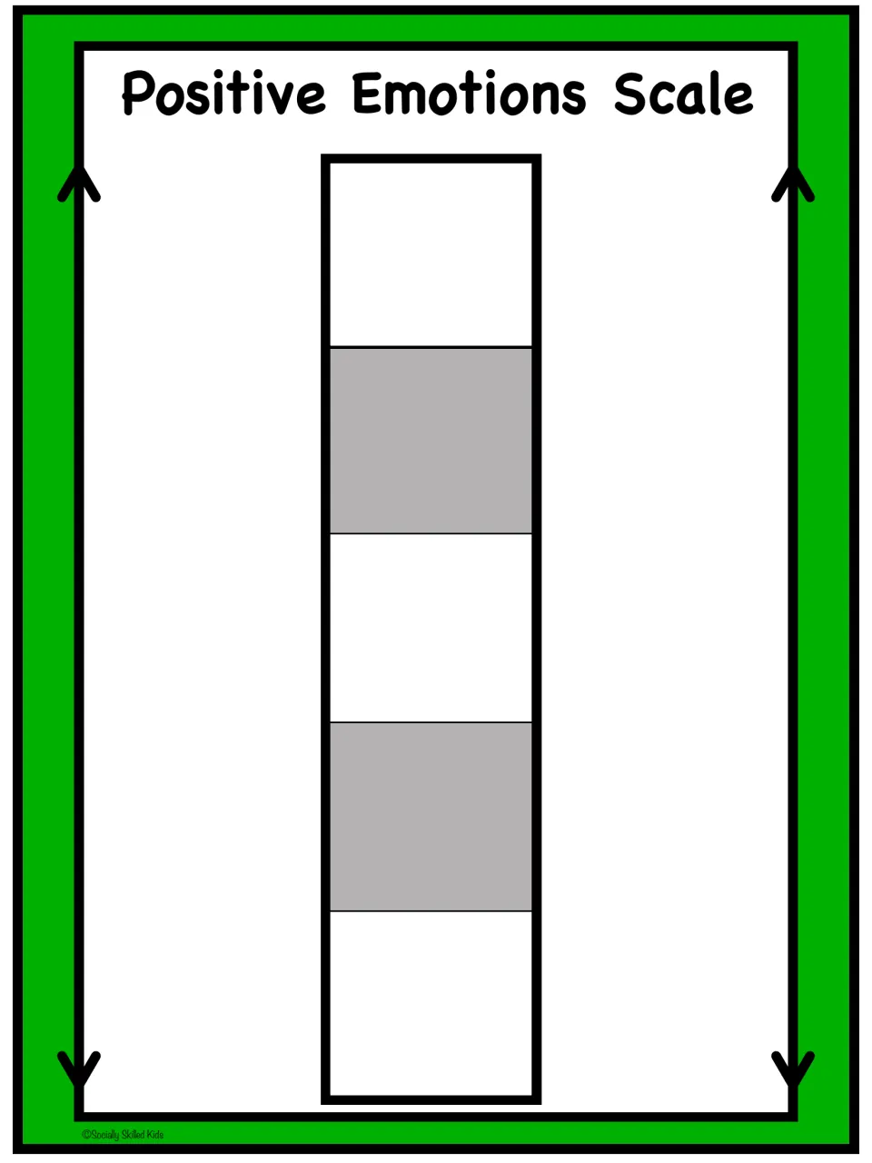 Make-your-own positive emotions scale provides five blank levels for students to add emotion words or drawings