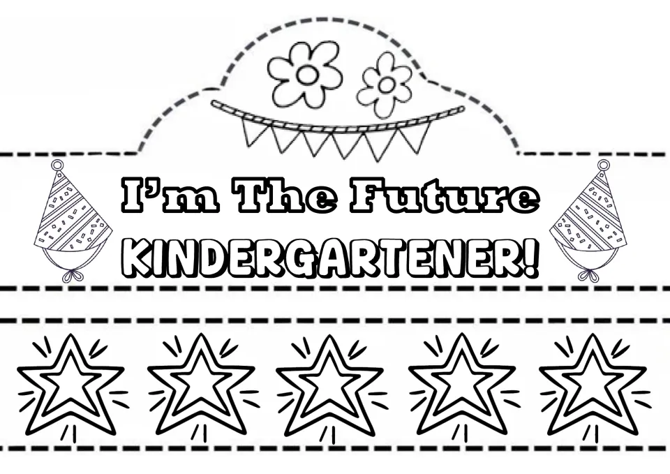 Future kindergartener crown: students color and cut out an "I'm the Future Kindergartener!" front and a five-star band
