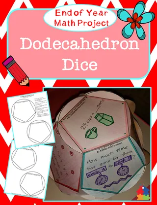 End of the Year Math Project - Dodecahedron Dice – cover