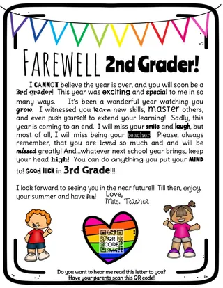 End of the Year Teacher Farewell Letter – preview 1