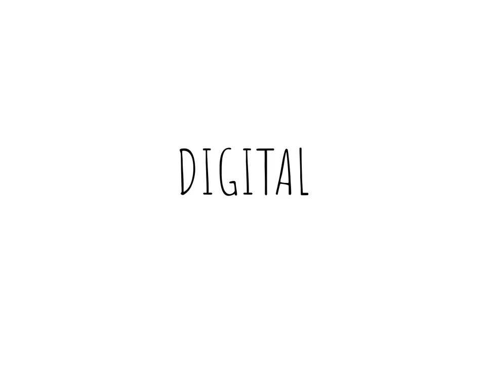 Section divider titled Digital, marking the start of the typeable version of the end-of-year reflection page