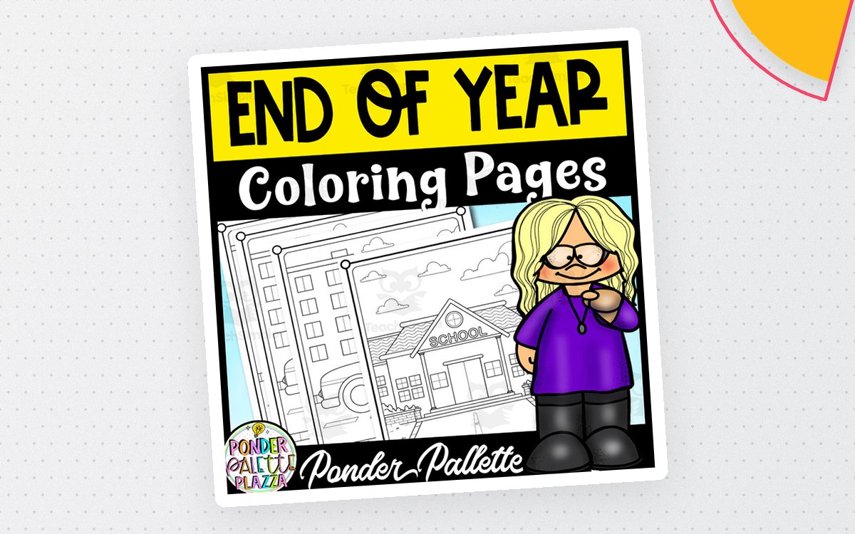 End of Year Coloring Pages preview: seven end of the year printable pages