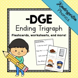 Ending Trigraph: -DGE Activity Packet – cover