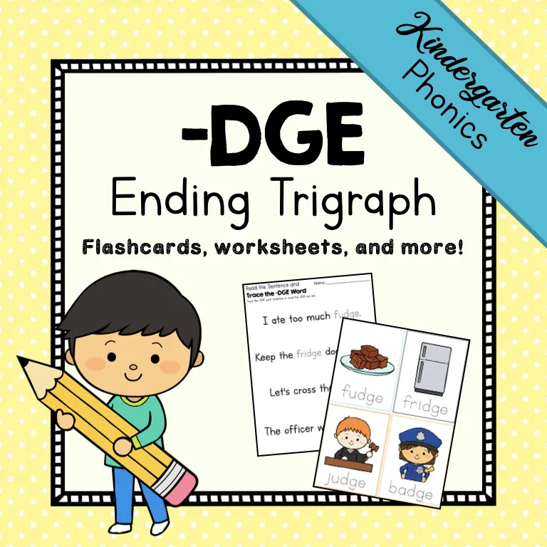 Ending Trigraph: -DGE Activity Packet – cover