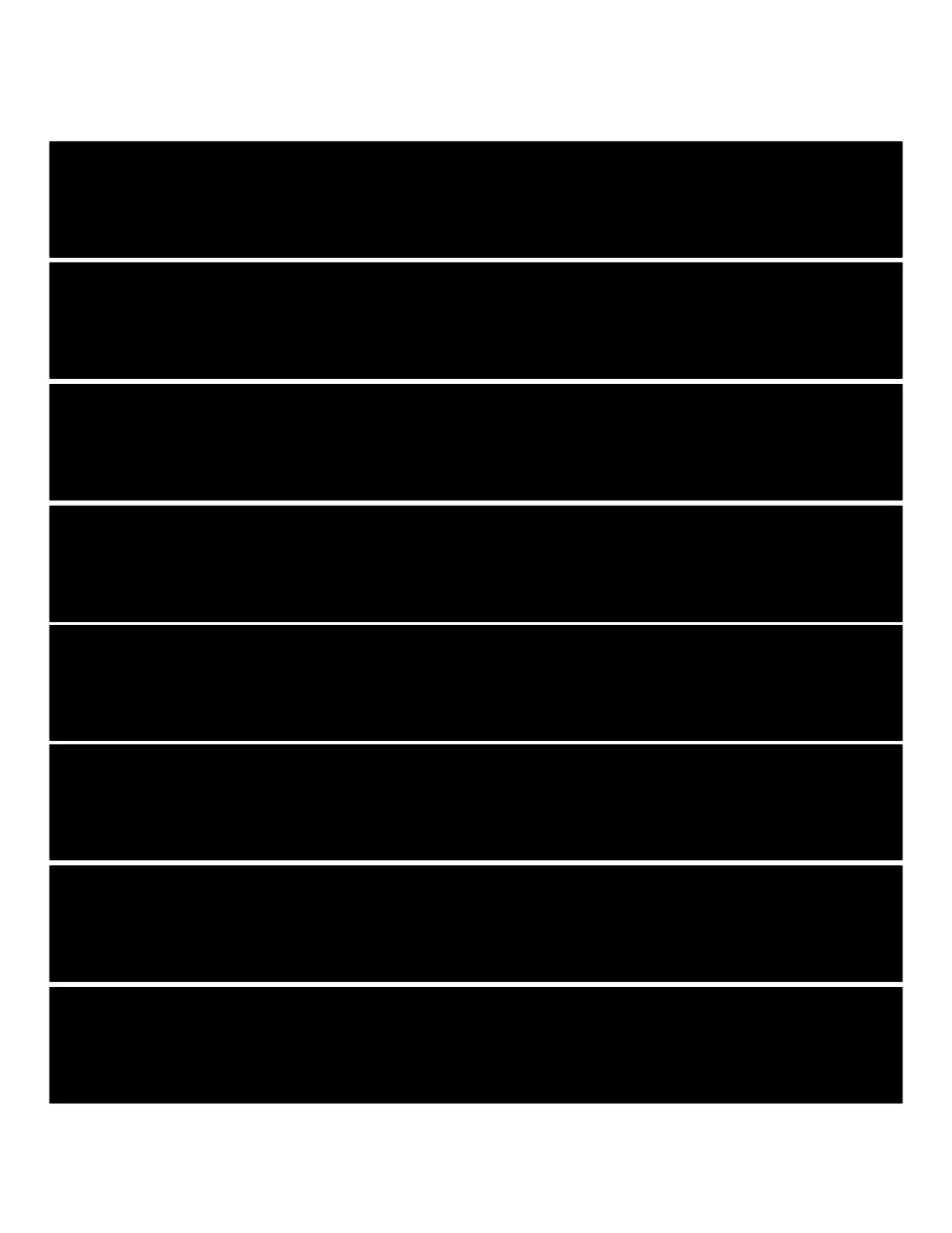 Eight solid black paper strips stacked down the page for students to cut apart when building an energy mobile
