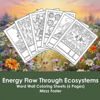 Energy Flow Through Ecosystems Word Wall Coloring Sheets (6 pgs.) – cover