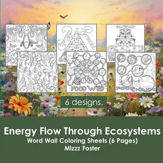 Energy Flow Through Ecosystems Word Wall Coloring Sheets (6 pgs.) – sample page 2