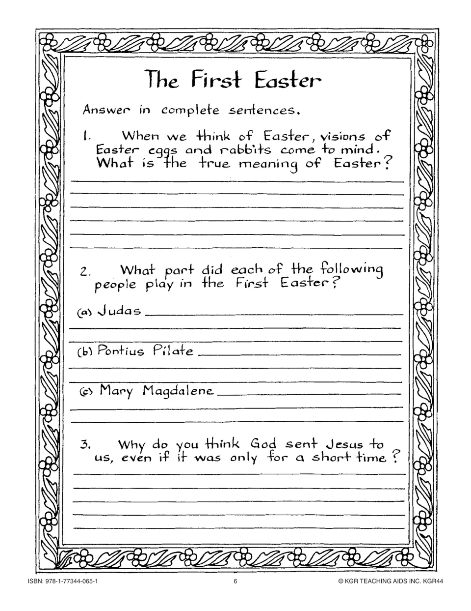 Questions on 'The First Easter': Easter's true meaning and the roles of Judas, Pontius Pilate and Mary Magdalene