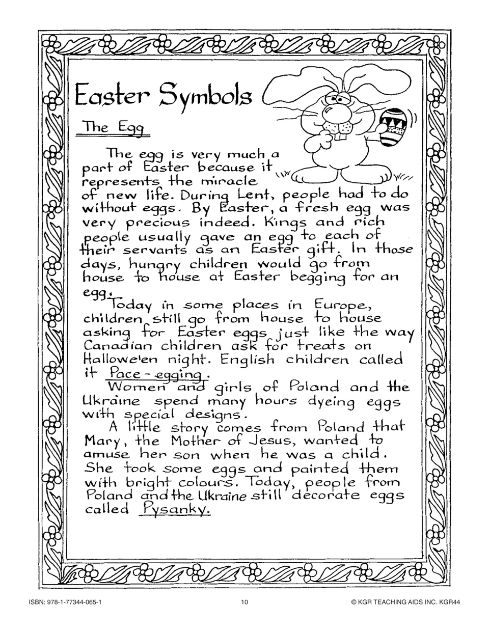 'Easter Symbols' passage on the egg: new life, pace-egging and the Pysanky eggs of Poland and Ukraine