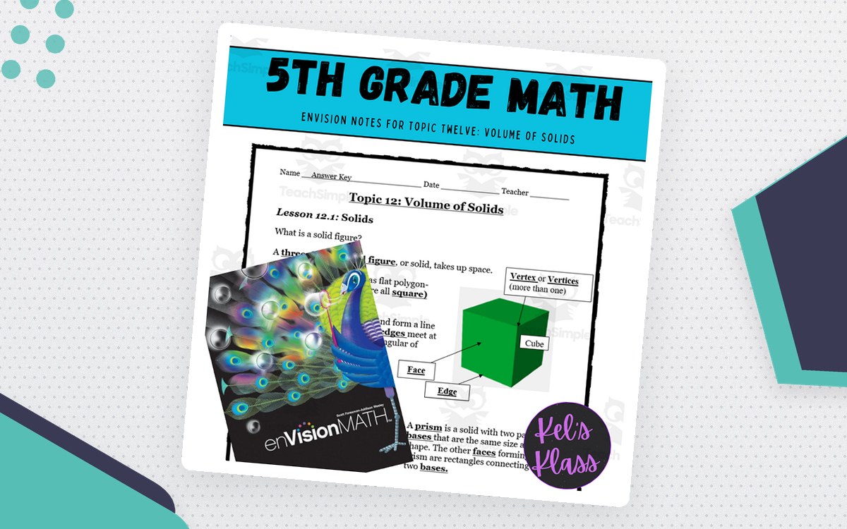 Envision Math Grade 5 Topic 12 Volume of Solids preview