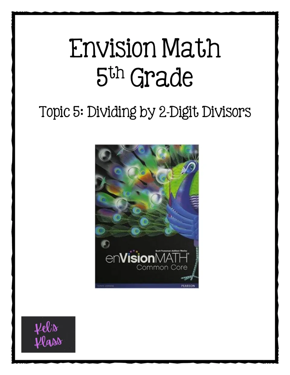 Cover for Envision Math 5th Grade Topic 5: Dividing by 2-Digit Divisors notes, showing the enVisionMATH textbook cover