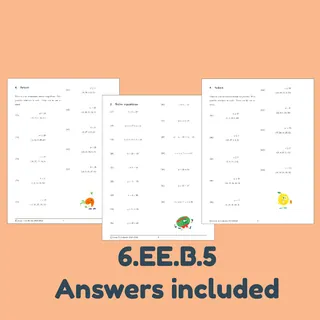 Equations and Inequalities Worksheet for 6th Grade – cover