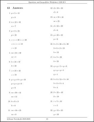 Equations and Inequalities Worksheet for 6th Grade – sample page 2