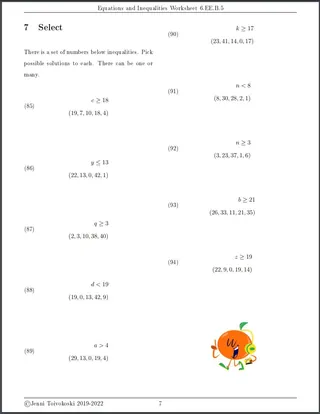 Equations and Inequalities Worksheet for 6th Grade – sample page 3