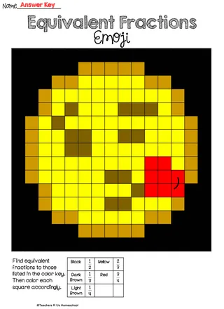 Equivalent Fractions Emoji – sample page 3