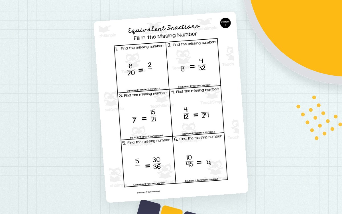Equivalent Fractions | Math Worksheet teaching resource preview