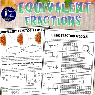 Equivalent Fractions Worksheets – cover