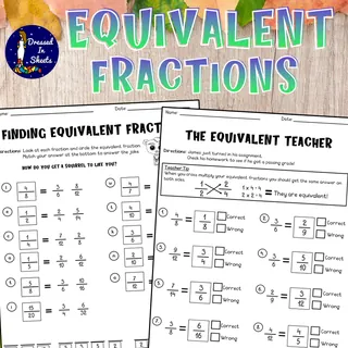Equivalent Fractions Worksheets – sample page 3