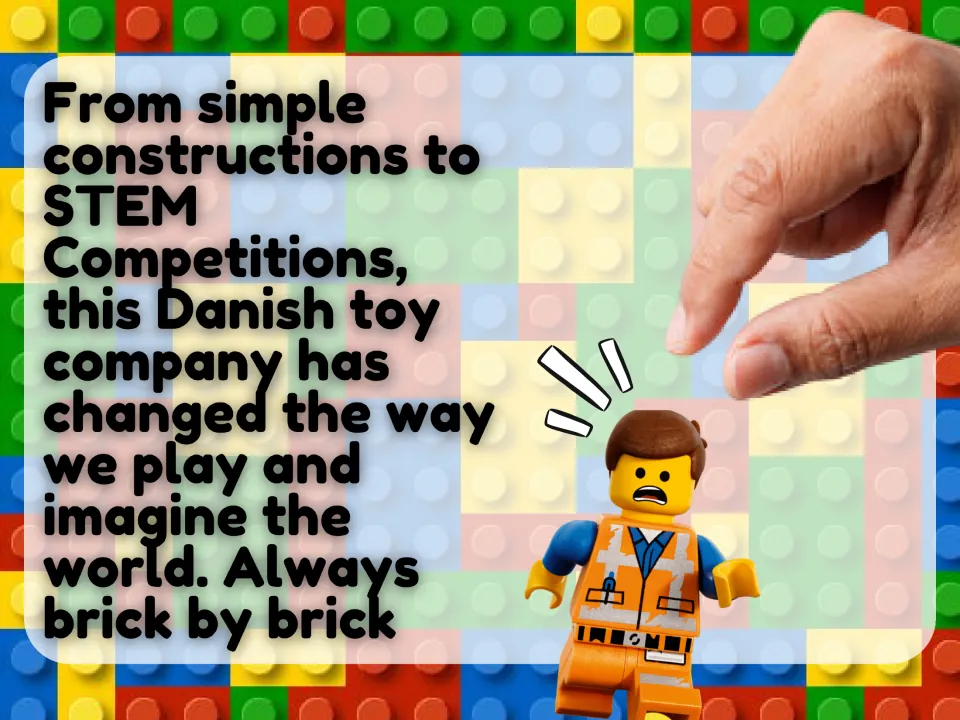 LEGO introduction connecting simple constructions and STEM competitions with how people play and imagine.