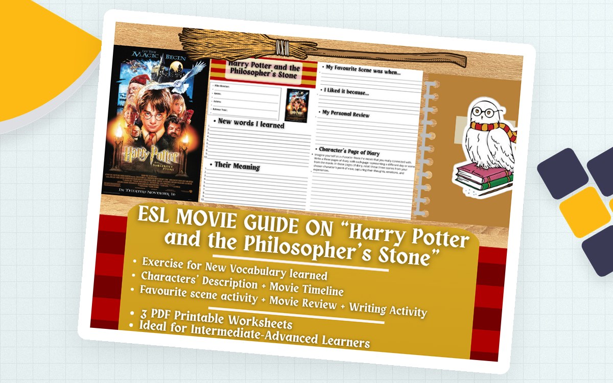 ESL Movie Guide Worksheets - Harry Potter and the Philosopher's Stone preview