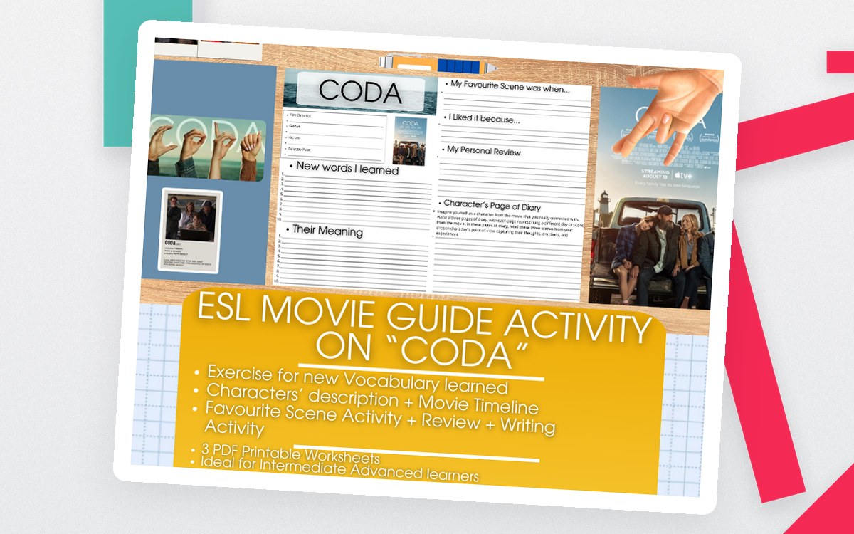 ESL Movie Guide Worksheets on "CODA" preview