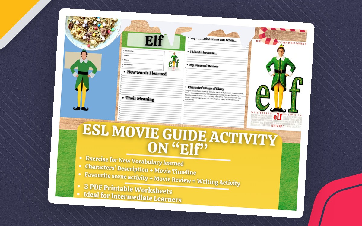 ESL Movie Guide Worksheets on "Elf" - Christmas Film preview