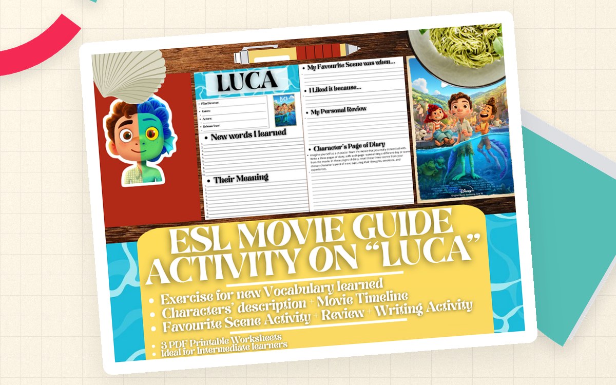 ESL Movie Guide Worksheets on "Luca" - Animated Film preview