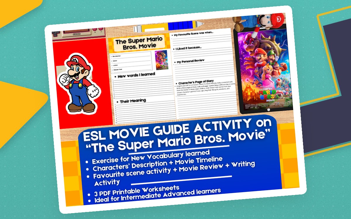 ESL Movie Guide Worksheets on "The Super Mario Bros. Movie" preview