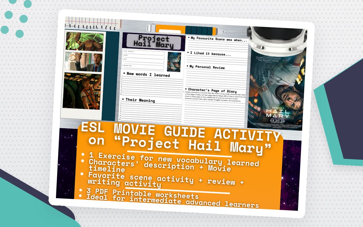 ESL Movie Guide Worksheets - Project Hail Mary - Science Fiction teaching resource preview