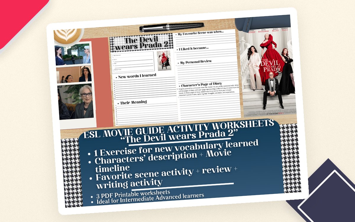 ESL Movie Guide Worksheets - The Devil wears Prada 2 - Fashion preview